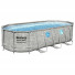 56716 Каркасный бассейн Bestway Power Steel Delux — Камень (овал) 5,49х2,74х1,22м+фильтр-насос картр. 5678 л/ч